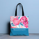 Stylish Pink Floral Pattern Chic Personalised Name Tote Bag<br><div class="desc">This stylish design features pretty watercolor pink floral pattern with your personalised name. Personalised with your name by editing the text in the text box provided #tote #totes #totebags #bags #accessories #gifts #giftsforher #giftsforwomen #accessories #fashion #fashionable #style #trendy #personalizedgifts #personalised #floral</div>