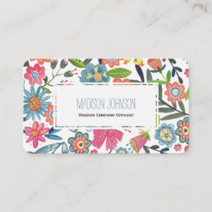 Stylish Pink floral Watercolour Flowers Business Card