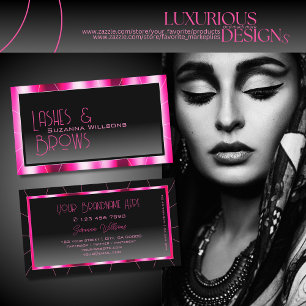 Stylish Pink Frame Black Gradient Glamourous Moder Business Card