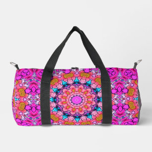 Stylish Pink Geometric Design Duffel Bag