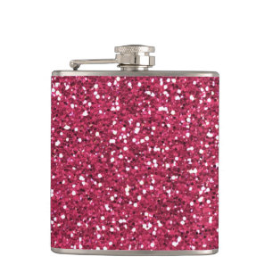 Stylish Pink Glitter Hip Flask