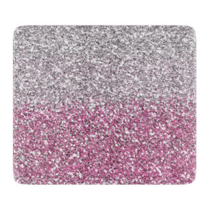 Stylish Pink Glitter Ombre  Sparkle Cutting Board
