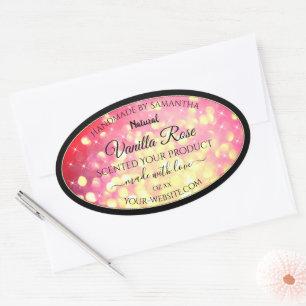Stylish Pink Gold Glitter Product Packaging Labels