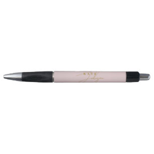 Stylish Pink Gold Signature Script Monogram