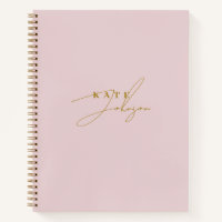 Stylish Pink Gold Signature Script Monogram