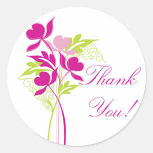 Stylish Pink & Green Bouquet Bridal Shower Sticker