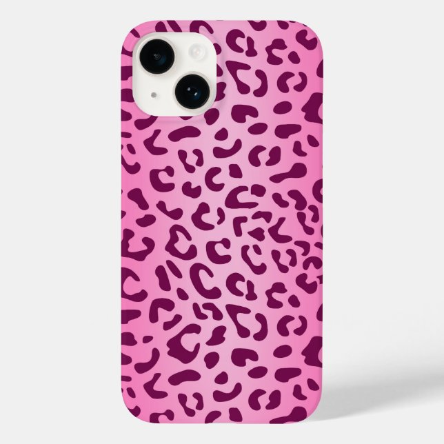 Stylish Pink Leopard Print Case-Mate iPhone Case (Back)