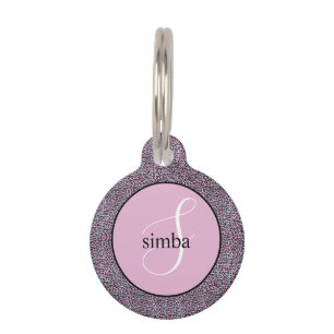 Stylish Pink Leopard Print   Personalised  Pet Tag