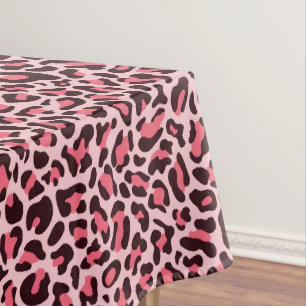 Stylish Pink Leopard Print Tablecloth