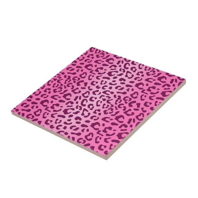 Stylish Pink Leopard Print Tile (Side)