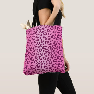 Stylish Pink Leopard Print Tote Bag