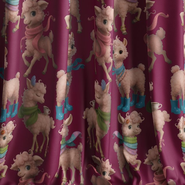 Stylish Pink Llamas Fabric (Creator Uploaded)