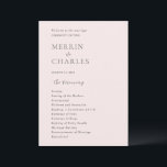 Stylish Pink Modern Wedding Programme<br><div class="desc">Modern wedding program featuring a simple yet elegant design.</div>