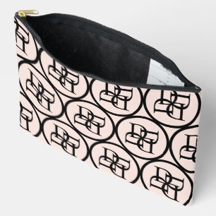 Stylish Pink Monogram Initial Girl Initial Luxury Accessory Pouch