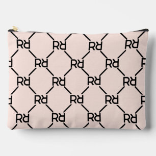 Stylish Pink Monogram Name Girl's Initial Luxury Accessory Pouch