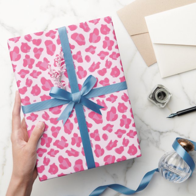 Stylish Pink on Pink Leopard Pattern Wrapping Paper (Gifting)
