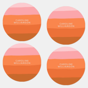 Stylish Pink Orange Abstract Stripes Personalised