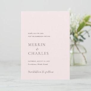 Stylish Pink Photo Modern Wedding Save The Date