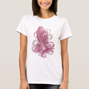 Stylish Pink PRAYING HANDS Statement Tee