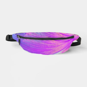 Stylish Pink Purple Abstract Feathers Bum Bags