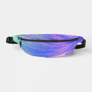 Stylish Pink Purple Abstract Feathers Bum Bags