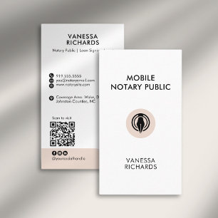 Stylish Pink QR Code Minimal Marketing Notary Pen Business Card