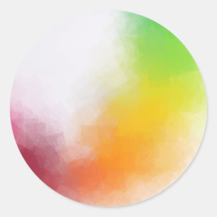 Stylish Pink Red Yellow Orange Blue Green Abstract Classic Round Sticker