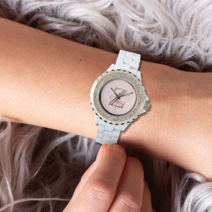 Stylish Pink Rose Gold Z Monogram Watch