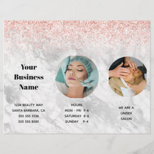 Stylish Pink Salon Spa Price List   Flyer