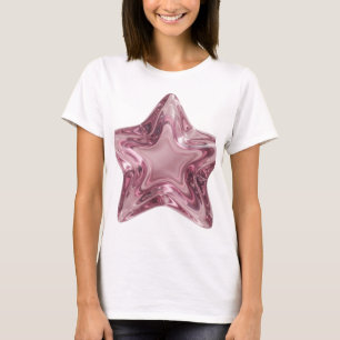 Stylish Pink STAR BALL Text Design T-Shirt