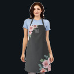 Stylish Pink Watercolor Floral Monogram Apron<br><div class="desc">Personalise this elegant watercolor floral apron with your monogram. Makes a great gift for a friend. Designed for you by Blackberry Boulevard.</div>