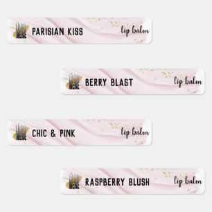 Stylish Pink Watercolor Lip Balm With Logo