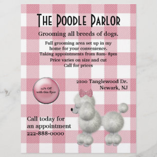 Stylish Pink & White Dog Care Flyer