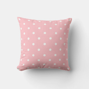 Stylish Pink White Polka Dots Template Pretty Cushion