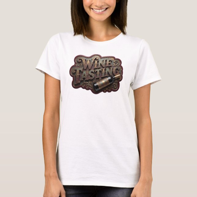 Stylish Pink WINE TASTING Custom Tee (Front)
