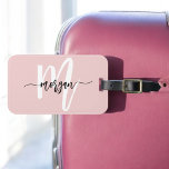 Stylish Pink World Traveller Monogram Name Luggage Tag<br><div class="desc">Travel in style with the Stylish Pink World Traveller Monogram Name Luggage Tag. This chic accessory is perfect for adding a personal touch to your luggage, featuring a modern pink design with a customisable monogram. Crafted from durable materials, this luggage tag is built to withstand the rigours of travel while...</div>
