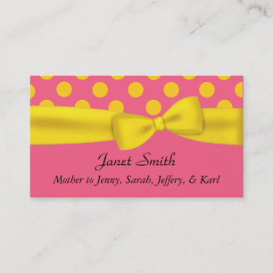 Stylish Pink & Yellow Polka Dot Mummy Card