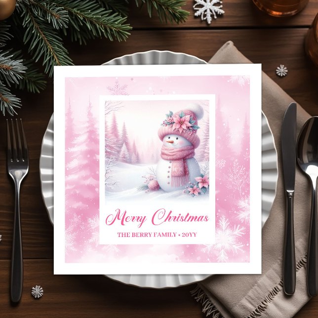 Stylish Pinkmas Kids Christmas Scene Winter Forest Napkin (Stylish Pinkmas Kids Christmas Scene Winter Forest Christmas Napkins

)