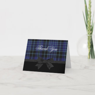 Stylish Plaid Thank You Card