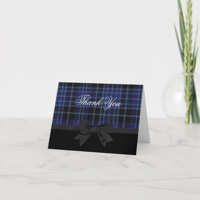 Stylish Plaid Thank You Card (Front)