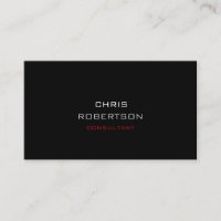 Stylish Plain Black Red Attractive Business Card