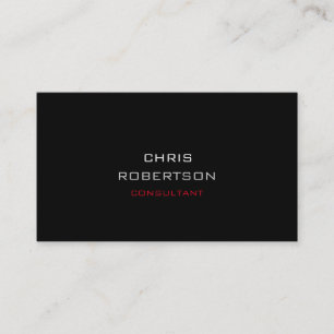 Stylish Plain Black Red Attractive Business Card