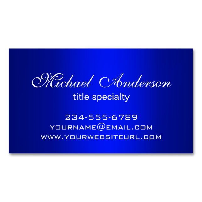 Stylish Plain Blue Gradient Multiple Purpose Magnetic Business Card (Front)
