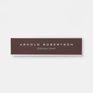 Stylish Plain Brown Red Professional Modern Door Sign