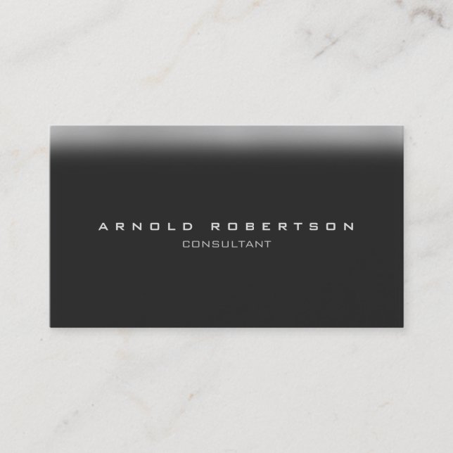 Stylish Plain Grey Professional Business Card (Front)