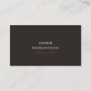 Stylish Plain Grey Red Attractive Business Card