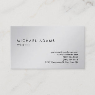 Stylish Plain Grey Simple Professional Modern Business Card