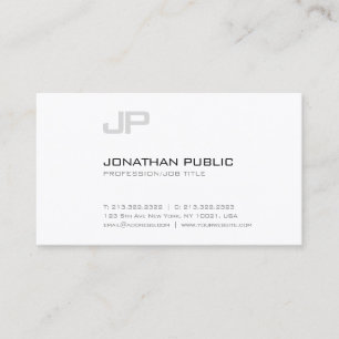 Stylish Plain Modern Simple Chic Design Monogram Business Card