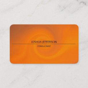 Stylish Plain Orange Attractive Rounded Two Sided Business Card