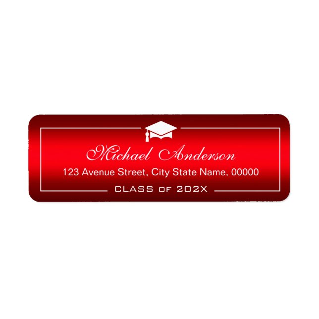 Stylish Plain Red Gradient Graduation Cap Graduate (Front)